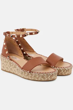 VALENTINO GARAVANI Sandali espadrillas Rockstud 55 in pelle