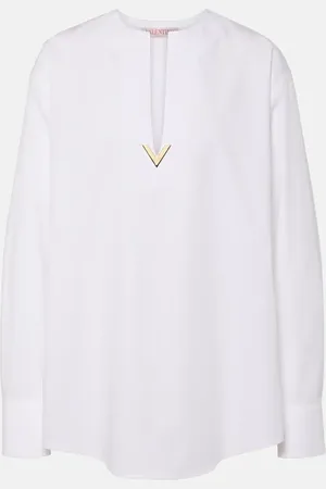 VALENTINO Top VGold in popeline di cotone