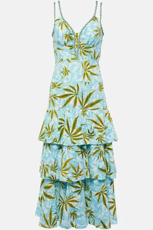Diane von Furstenberg Abito lungo Cate in cotone con stampa