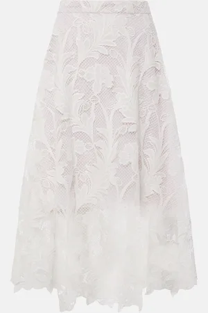 Oscar de la Renta Gonna midi in pizzo guipure