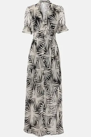 Diane von Furstenberg Abito lungo Erica con stampa