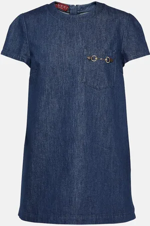 Gucci Abito corto di jeans Horsebit