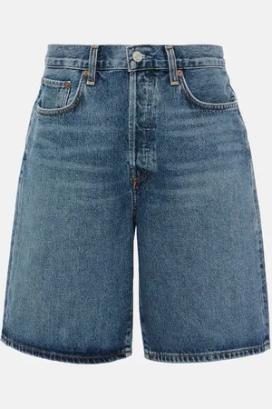 AGOLDE Bermuda di jeans Risha a vita bassa