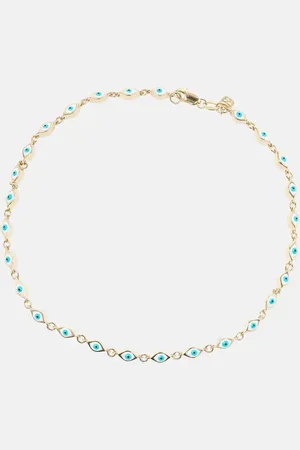 Sydney Evan Cavigliera Mini Evil Eye in 14kt e smalto