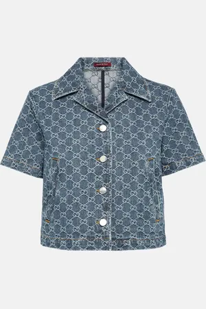 Gucci Camicia di jeans in jacquard GG