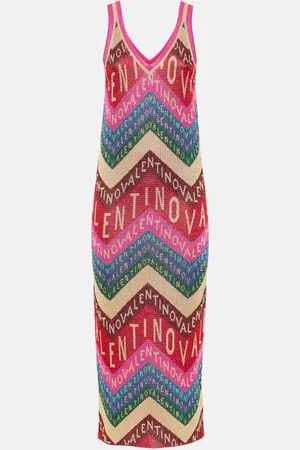 VALENTINO Abito midi in jacquard con logo