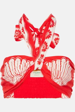 Farm Rio Top Red Ainika Shell in misto lino
