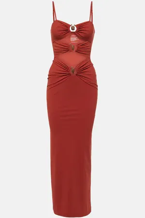 CHRISTOPHER ESBER Abito lungo Crystal Orbit con cut-out