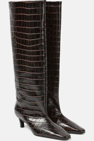 Totême Stivali Wide Shaft in pelle stampata