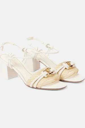VALENTINO GARAVANI Sandali VLogo in pelle e rafia