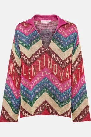 VALENTINO Pullover con intarsi e logo