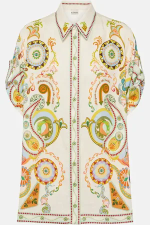 ALÉMAIS Alémais Camicia Pinball in lino con stampa