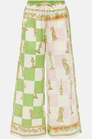 ALÉMAIS Alémais Pantaloni culottes in lino a quadri