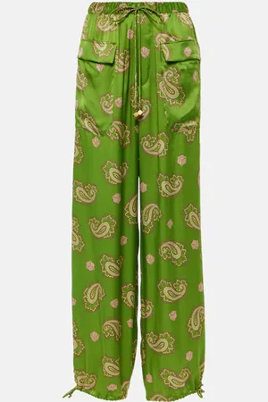 ALÉMAIS Alémais Pantaloni Dice in seta con stampa