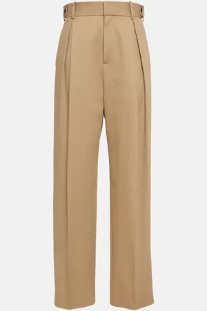 Bottega Veneta Pantaloni a gamba larga in twill di cotone