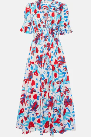 Diane von Furstenberg Abito lungo Avery in misto cotone