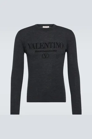 VALENTINO Pullover lana vergine con logo