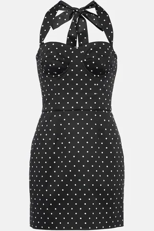 Dolce & Gabbana Abito bustier in drill di misto cotone a pois