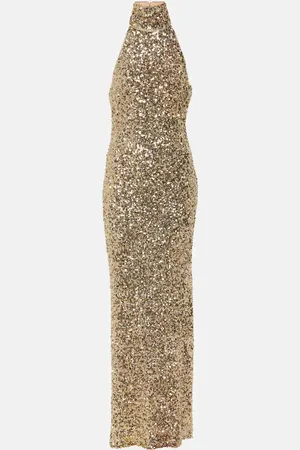 ROTATE Abito lungo con paillettes
