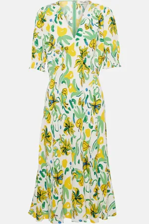 Diane von Furstenberg Abito midi Jemma in crêpe con stampa