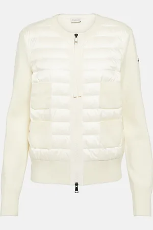Moncler Cardigan in lana con pannelli imbottiti