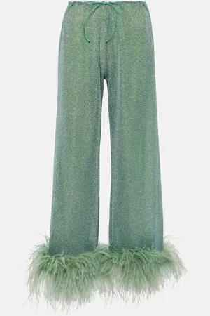 Oseree Oséree Pantaloni Lumière Plumage in lamé