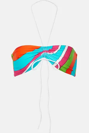 Puccini Top bikini a fascia Iride con stampa