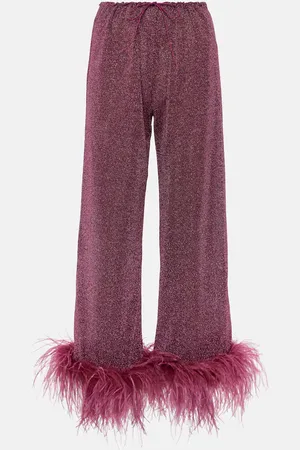 Oseree Oséree Pantaloni Lumière Plumage in lamé