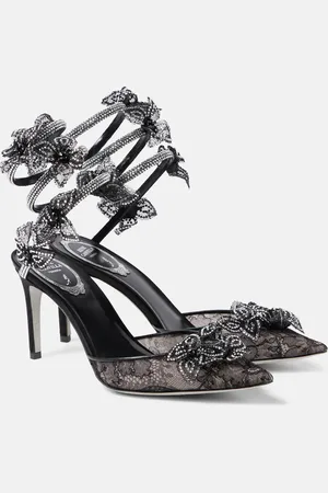 RENE CAOVILLA Pumps Floriane 80 in pizzo e pelle