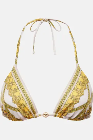 VERSACE Top bikini con stampa