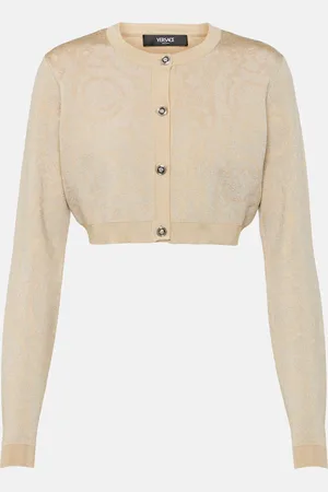 VERSACE Cardigan cropped Barocco con lamé