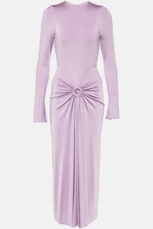Victoria Beckham Abito midi in jersey con ruches