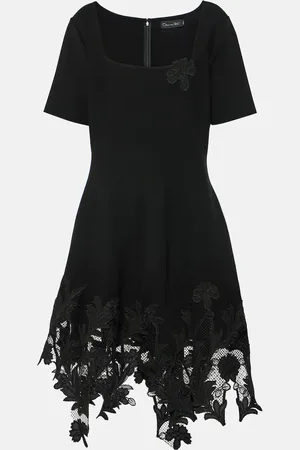 Oscar de la Renta Miniabito in maglia con pizzo