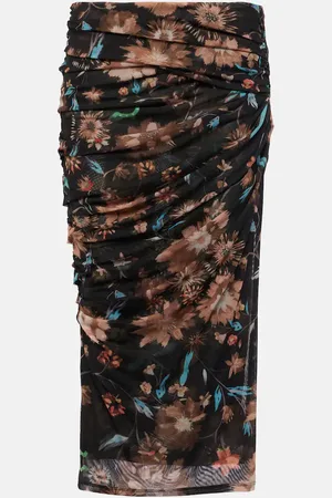 Dorothee Schumacher Gonna midi Sheer Flowers con stampa