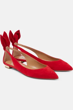 Aquazzura Ballerine Bow Tie in suede