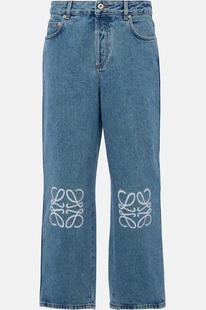 Loewe Jeans cropped Anagram a vita media