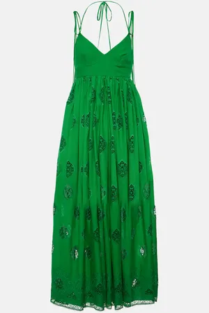 Erdem Abito midi in misto cotone con ricamo