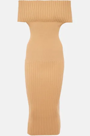 Sportmax Abito midi con scollo bardot