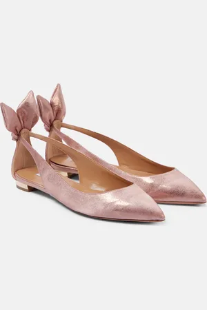 Aquazzura Ballerine Bow Tie metallizzate