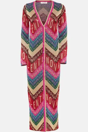 VALENTINO Abito midi in jacquard con logo