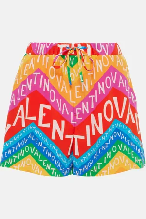 VALENTINO Shorts in seta con stampa