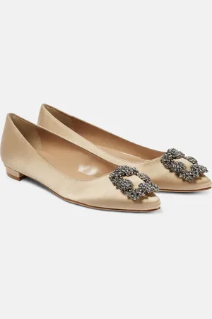 Manolo Blahnik Ballerine Hangisiflat in raso