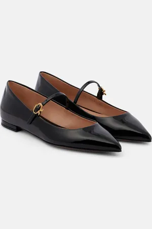 Gianvito Rossi Ballerine Mary Jane Ribbon Jane in vernice