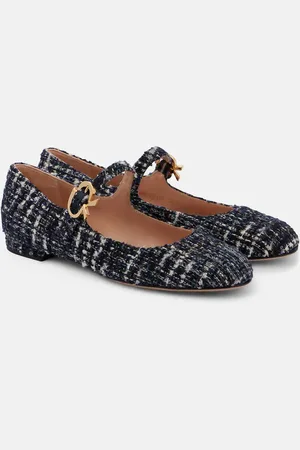 Gianvito Rossi Ballerine Mary Ribbon in bouclé