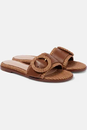 Gianvito Rossi Sandali Marbella in rafia con pelle
