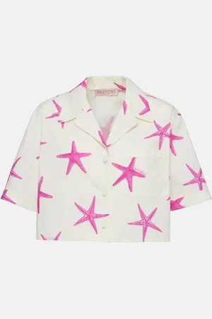 VALENTINO Camicia cropped Starfish in cotone