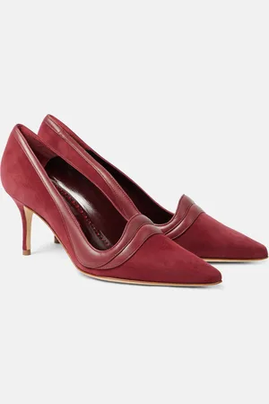 Manolo Blahnik Pumps Ajarafa 70 in suede e pelle