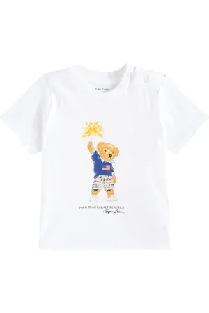 Ralph Lauren Baby - T-shirt Polo Bear in jersey di cotone