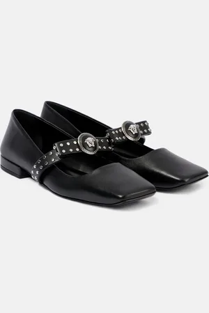 VERSACE Ballerine Gianni Ribbon in pelle