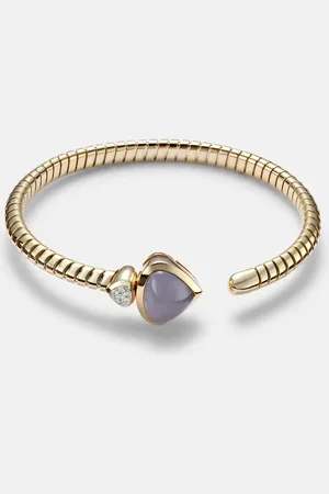 Marina B Bracciale Trisolina Bypass in 18kt con calcedonio e diamanti